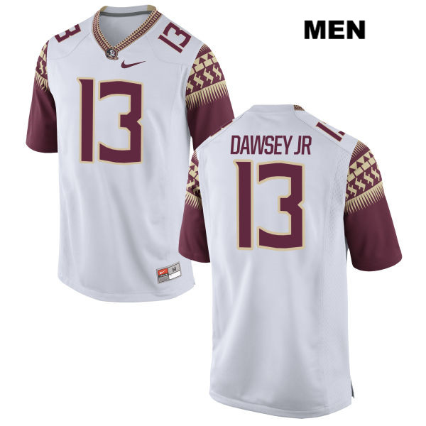 Men's NCAA Nike Florida State Seminoles #13 Lawrence Dawsey Jr. College White Stitched Authentic Football Jersey QZG0569JP